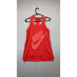 Nike Shirt Womens XS Red Mesh Racerback‎ Tank Top Just Do It Swoosh Gym Athletic